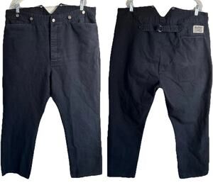 Frontier Classics Western Pants Mens 40 Black Buckle Back Suspender Cowboy
